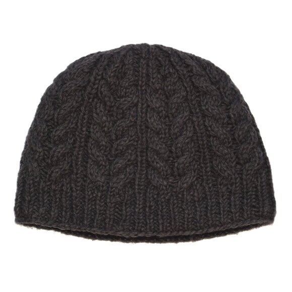 New Without Tag ERIN KNITWEAR Ireland Wool Gray Fleece Lining Beanie Hat - Picture 2 of 5